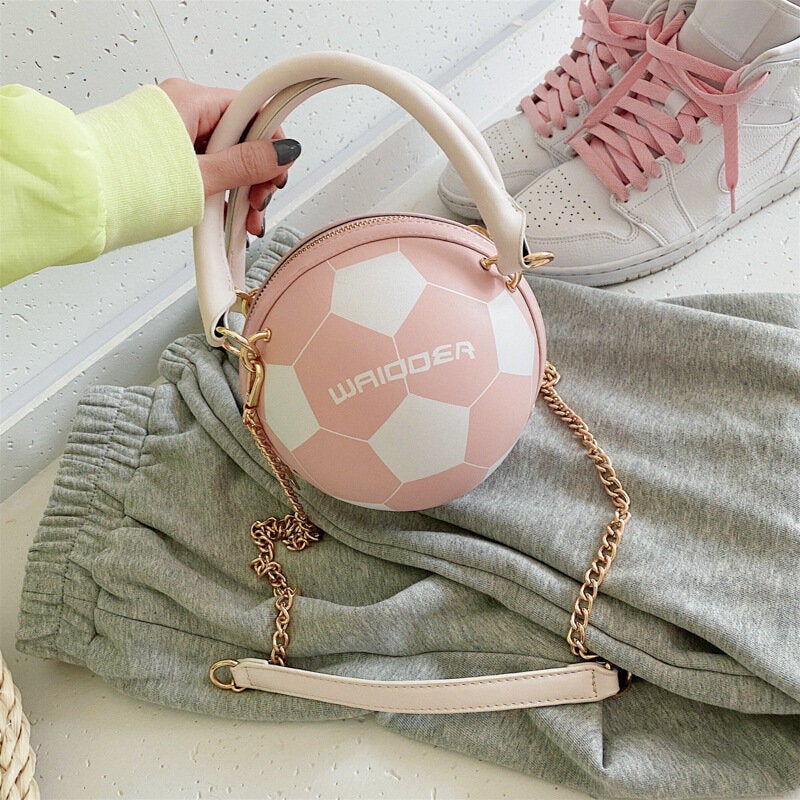 women fashion basketball football chains casual handbag crossbody bag