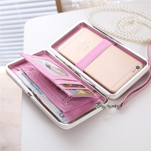 Women Flower 5.5 Inch Phone PU Wallet Case Cover Long Purse For Iphone Huawei Xiaomi