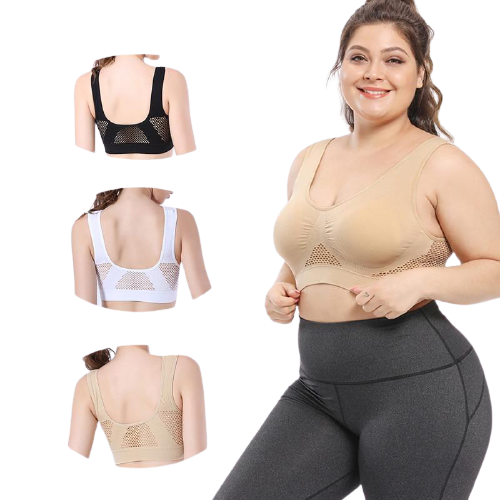 Breathable Women's Seamless Push Up Mesh Bras Plus Size