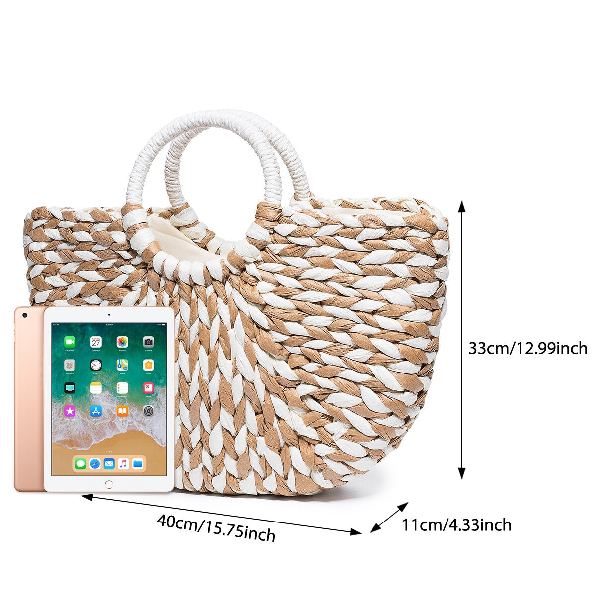 Women Summer Straw Bag Handbag Outdoor Casual Bag Handle Satchel