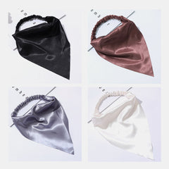 Women Chiffon Solid Color Elastic Wild Triangle Scarf Headband Headscarf Headwear
