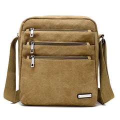 Men Canvas Outdoor Crossbody Bags Leisure Multi-Function Shoulder