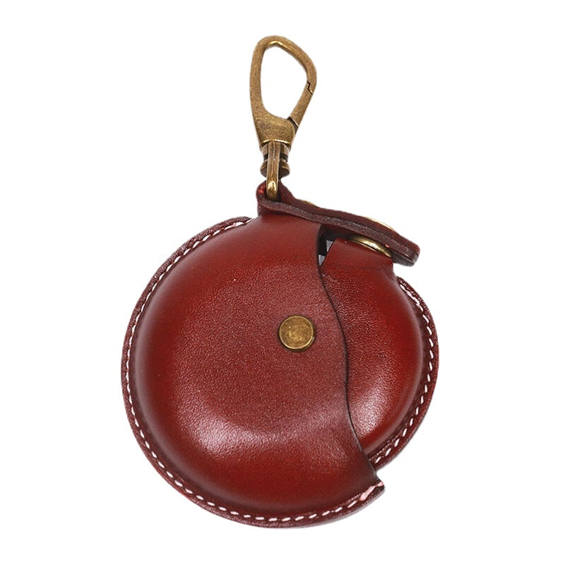 Unisex Genuine Leather Round Shape Creative Casual Coin Bag Storage Wallet