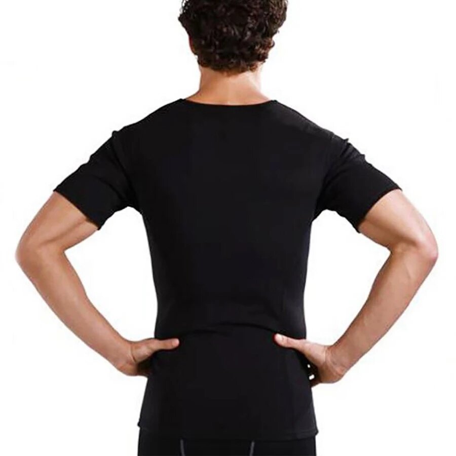 Body Shaper Sweat Waist Trainer Shirt Sports Neoprene Gym Workout Exercise Fitness Running Breathable Slimming Hot Sweat For Men Waist Back Abdomen