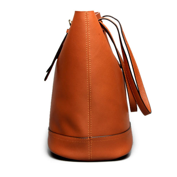 Women Genuine Leather Handbag High End Tote Bag Bucket