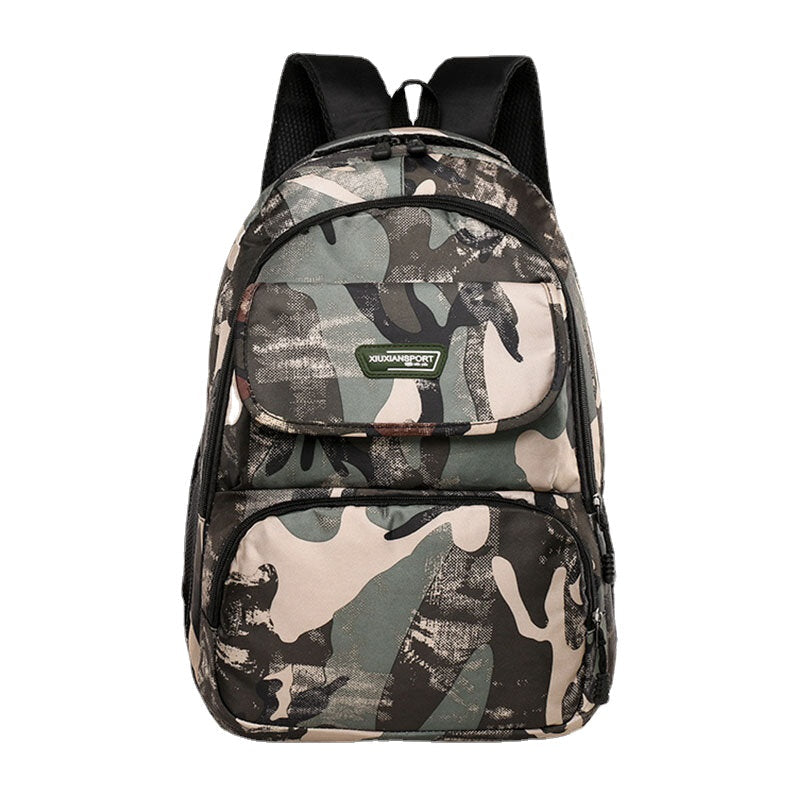 Men Large Capacity Camouflage Waterproof Student School Bag 15.6 Inch Laptop Bag Travel Outdoor Backpack