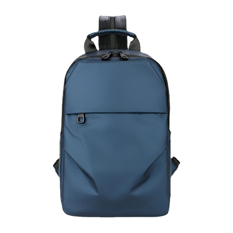 Waterproof Business Casual Solid With Earphone Hole Backpack Crossbody Bag Chest Bag For Male