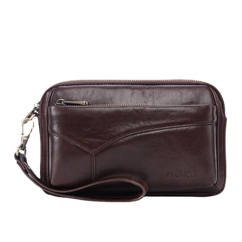 Men Genuine Leather Clutches Bags Small Phone Bag Card Holder Business