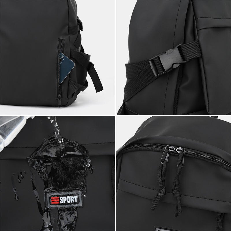 Men Portable Multi-pocket Waterproof Backpack Casual 15.6 Inch Laptop Bag Wearable Shoulder Bag With Shoe Pendant