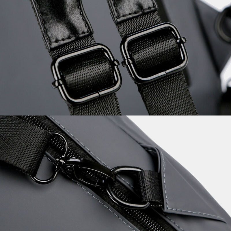 Waterproof Business Casual Solid With Earphone Hole Backpack Crossbody Bag Chest Bag For Male