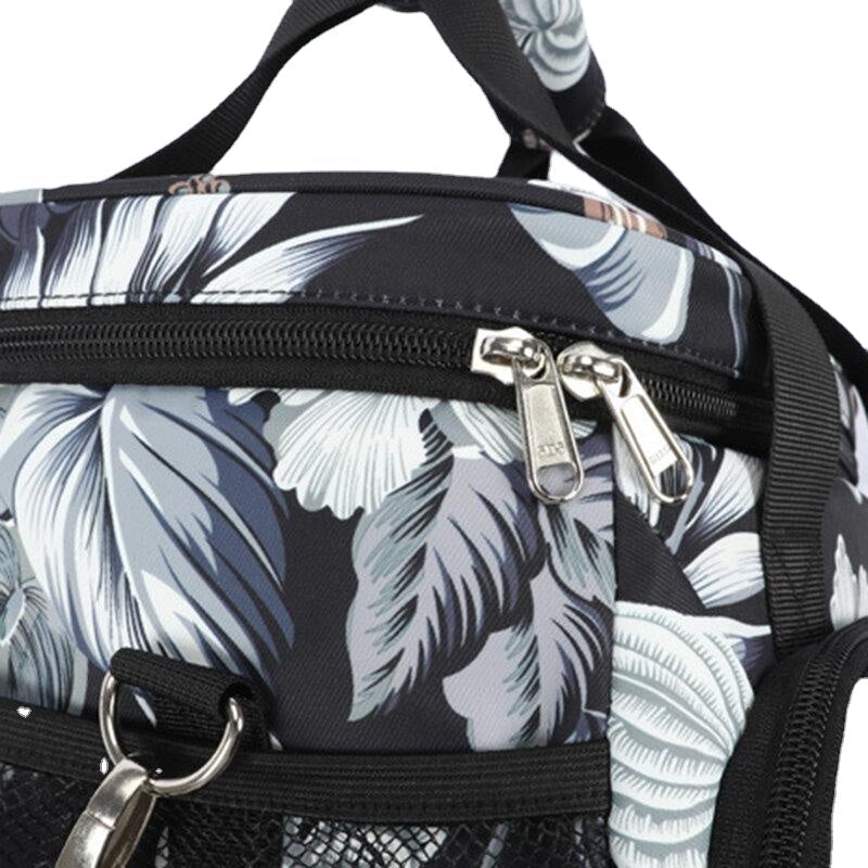 Women Multifunction Waterproof Print Lunch Box Crossbody Bag