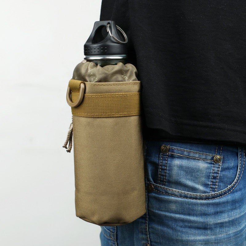 Men Nylon Camouflage Sport Outdoor Water Bottle Case Bag Waist