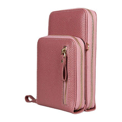 Women 8 Card Slots Solid Casual Phone Bag Crossbody Shoulder Bag