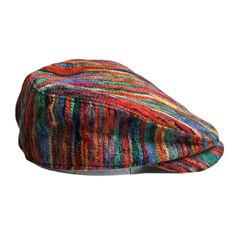 Unisex Tie-dye Rainbow Mixed Color Stripes Pattern Ethnic Style Casual Personality Forward Hat Beret Hat