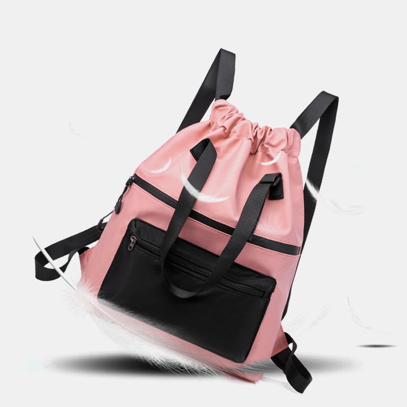 Men Women Nylon Waterproof Large Capacity Light Weight Handbag Backpack