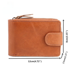 Men Genuine Leather RFID Anti-magnetic Vintage Casual 15 Card Slots Wallet