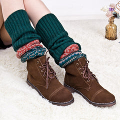 Pile Socks Set Boots Set Vertical Vertical Color Matching Calf Sock Warm Foot Protection Socks