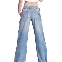 Fashion Slim Temperament Casual Vintage Wide-Legged Jeans