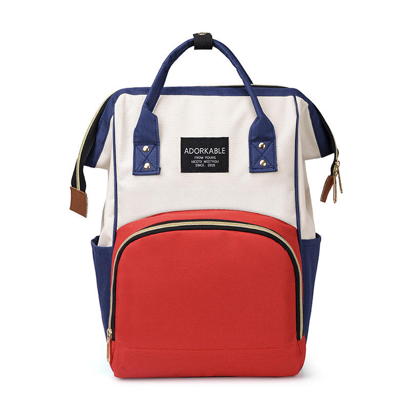 Women Fashion Canvas Casual Mummy And Kids Patchwork Backpack Handbag
