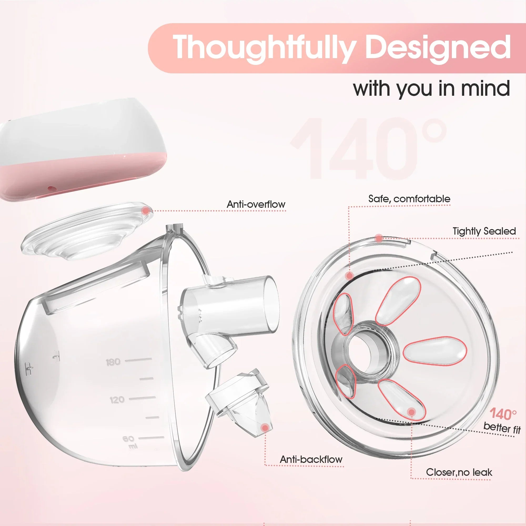 2 Pcs Electric Wearable Breast Pump, USB Rechargeable, Silent & Comfortable Milk Extractor for Easy Breastfeeding