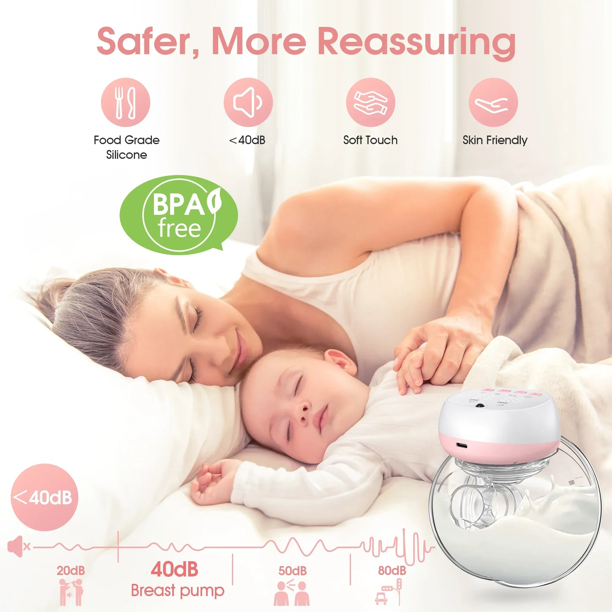 2 Pcs Electric Wearable Breast Pump, USB Rechargeable, Silent & Comfortable Milk Extractor for Easy Breastfeeding