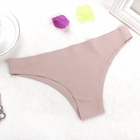 Ice Silk Plus Size Seamless Panties Low Waist Bikini Triangle Briefs