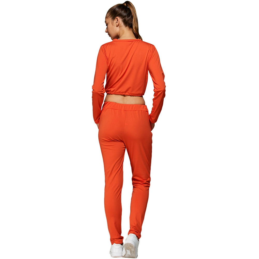 Cropped Sweatshirt And High Waisted Ripped Pants - Sheseelady