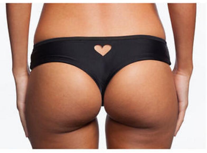 New Women Brazilian Cheeky T-Back Cut Out Thong Bottom Bikini Swimwear Sexy Love Heart G Strings Thongs