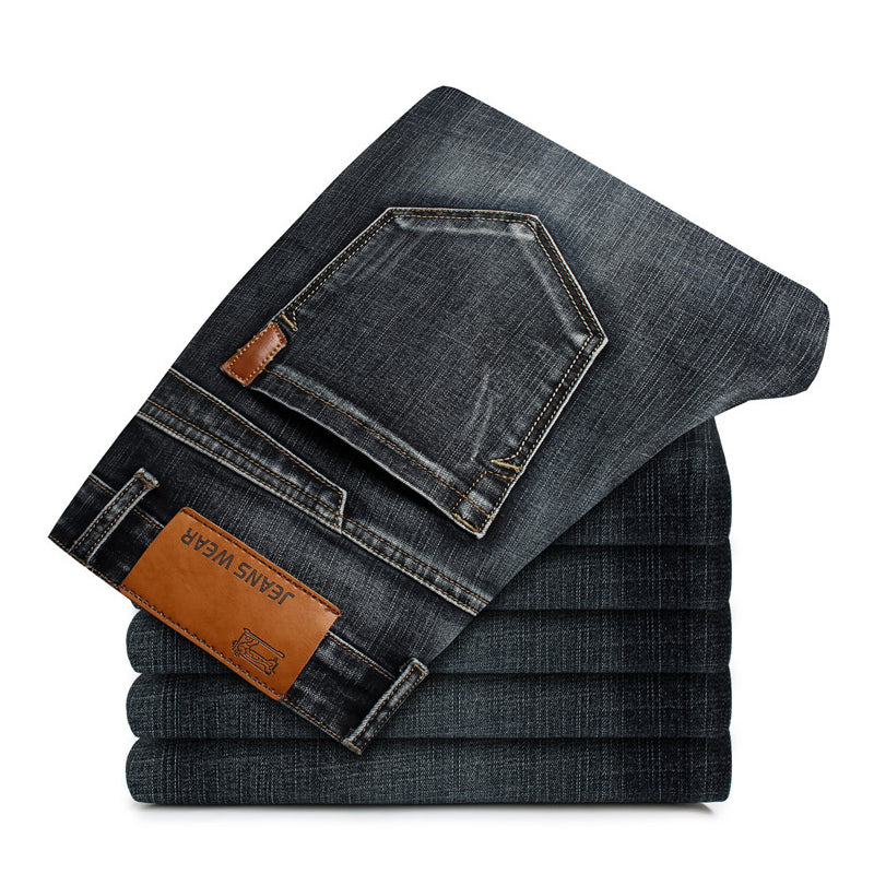 Casual Black Blue Slim Stretch Classic Denim Jeans - Sheseelady