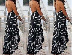 Halter Beach Long Dress Sundress Cover Up - Sheseelady