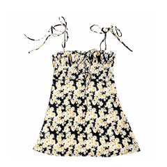 Elegant Yellow Floral Tunic Cami Vintage Dress - Sheseelady