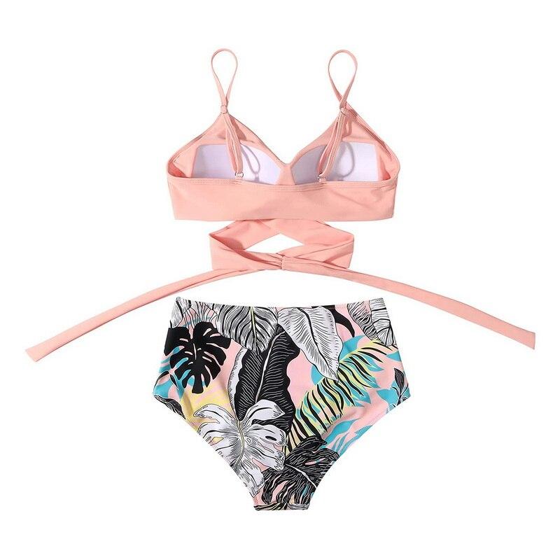 Hot Women's High Waist Push Up Bikini With Floral Print