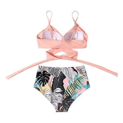 Hot Women's High Waist Push Up Bikini With Floral Print