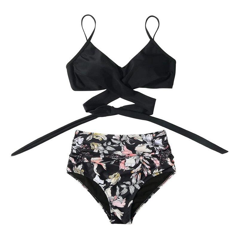 Hot Women's High Waist Push Up Bikini With Floral Print
