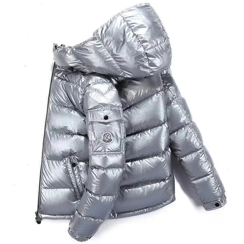 Unisex Short Down Jacket with Thick Hooded Couple's Loose Coat Fashion Puffer Jacket