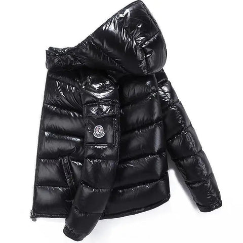 Unisex Short Down Jacket with Thick Hooded Couple's Loose Coat Fashion Puffer Jacket