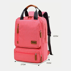 Men Women Fashion Large Capacity Multi-pocket Pure Color Backpack