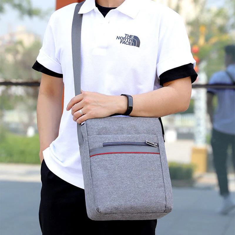 Men's Large Nylon Shoulder Bag for Outdoor Use