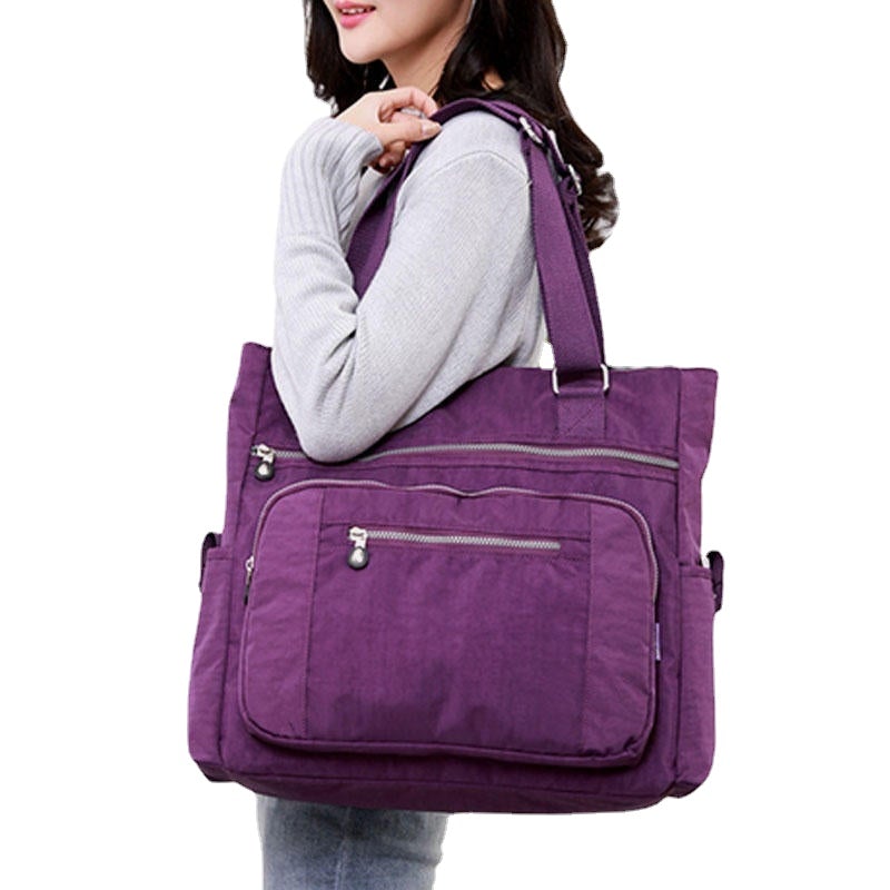 Women Large Capacity Nylon Waterproof Handbag Shoulder Bag For Outdoor Travel