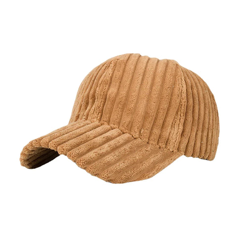 Men Women Striped Corduroy Baseball Cap Sun Hat Outdoor Sunshade Hat