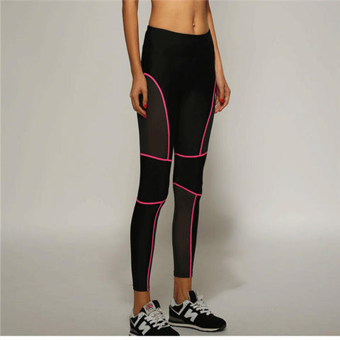 Female Sexys Fitness Trousers Honeycomb Mesh Fabric Hip Up Elasticity Sport Leggings