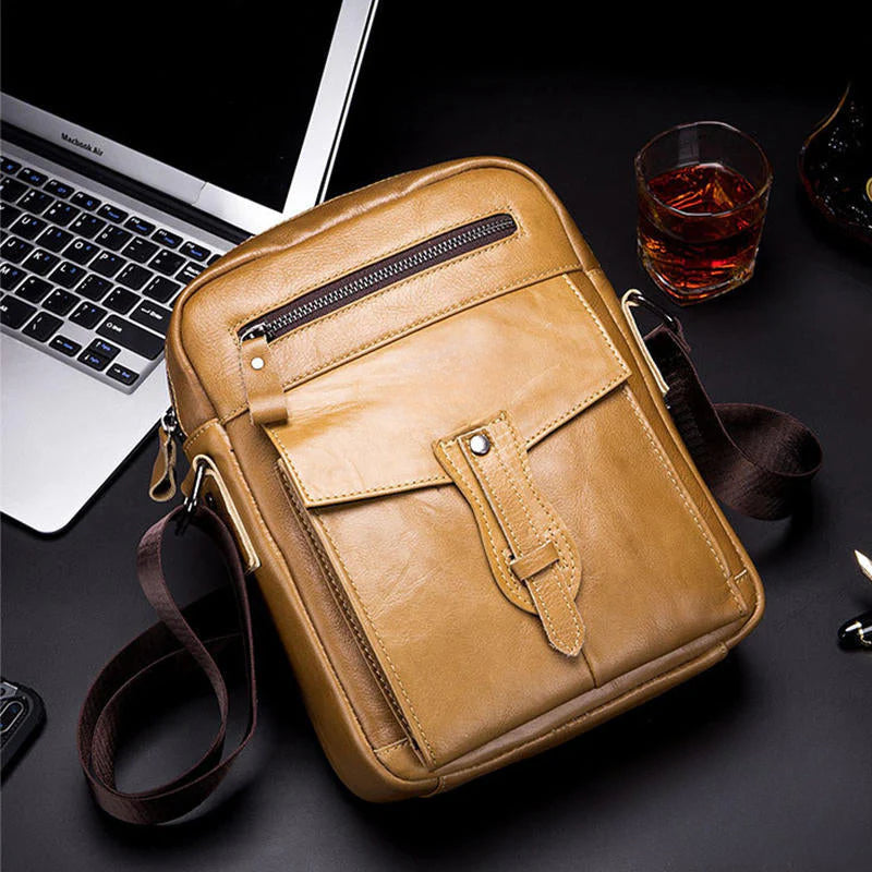 Men's Genuine Leather Crossbody Phone Bag - Stylish & Durable for Daily Use