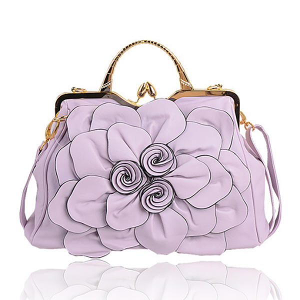 Women Elegant Handbag Rose Floral Fashion Cosmetic Bag