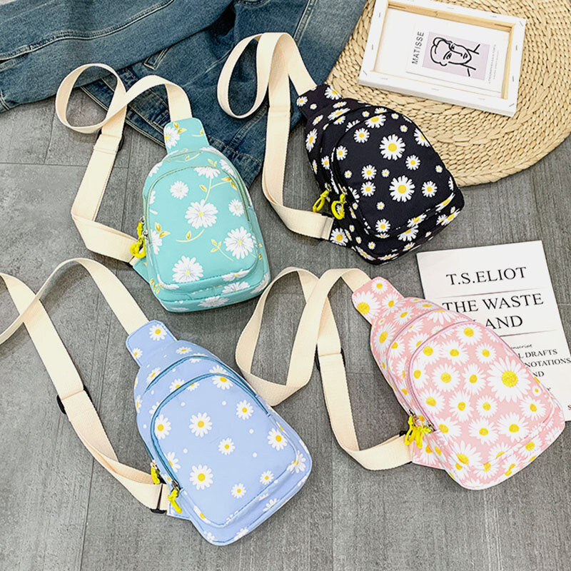 Women Daisy Printed Casual Chest Bag Crossbody