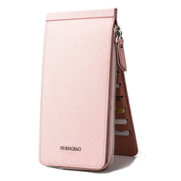 Women Men 26 Multi Card Holder Ultra Thin PU Leather Zipper Business Card Case 5.5'' Phone Bags