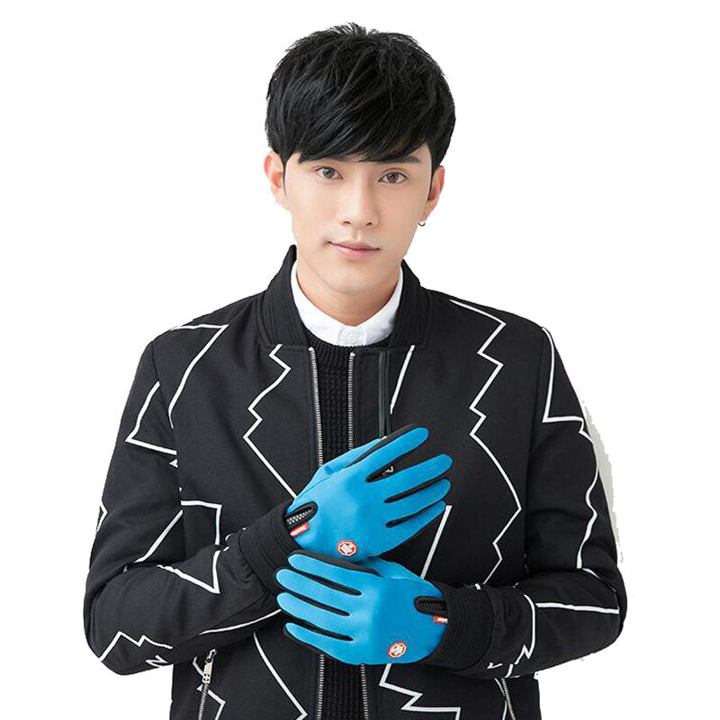 1 Pair Unisex Waterproof Winter Warm Cycling Gloves Touch Screen for Driving Hiking Skiing Gloves