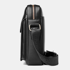 Men PU Leather Multi-compartments Wear-Resistant Crossbody Bag Shoulder Business Casual 6.3 Inch Phone