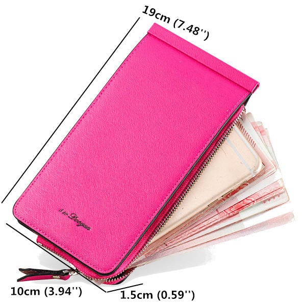 Women Men 26 Multi Card Holder Ultra Thin PU Leather Zipper Business Card Case 5.5'' Phone Bags