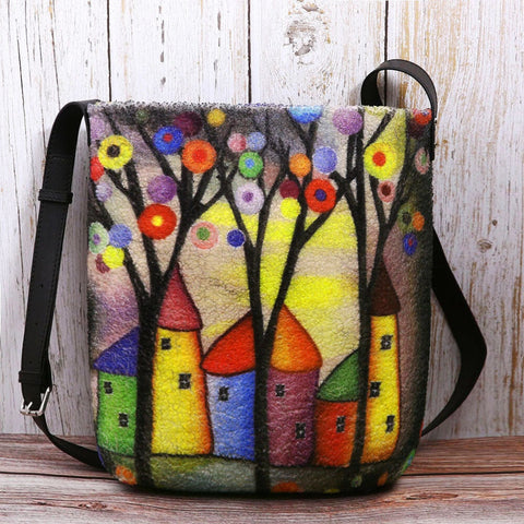 Women Special Colorful DIY Lamb Hair Bag Crossbody Bag For Daily Outdoor- PPT