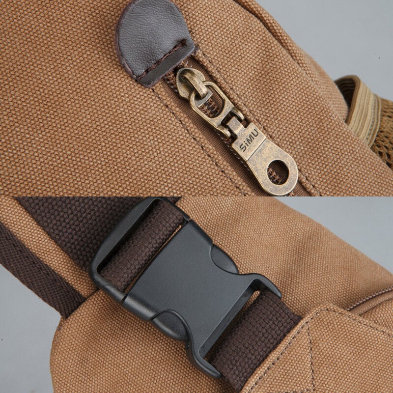 Men Vintage Canvas Shoulder Bag Crossbody Chest